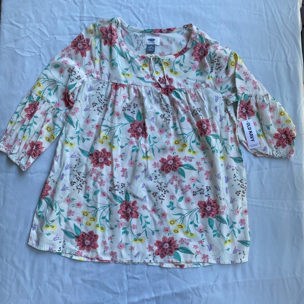 Old navy *NEW* girls quarter sleep floral top